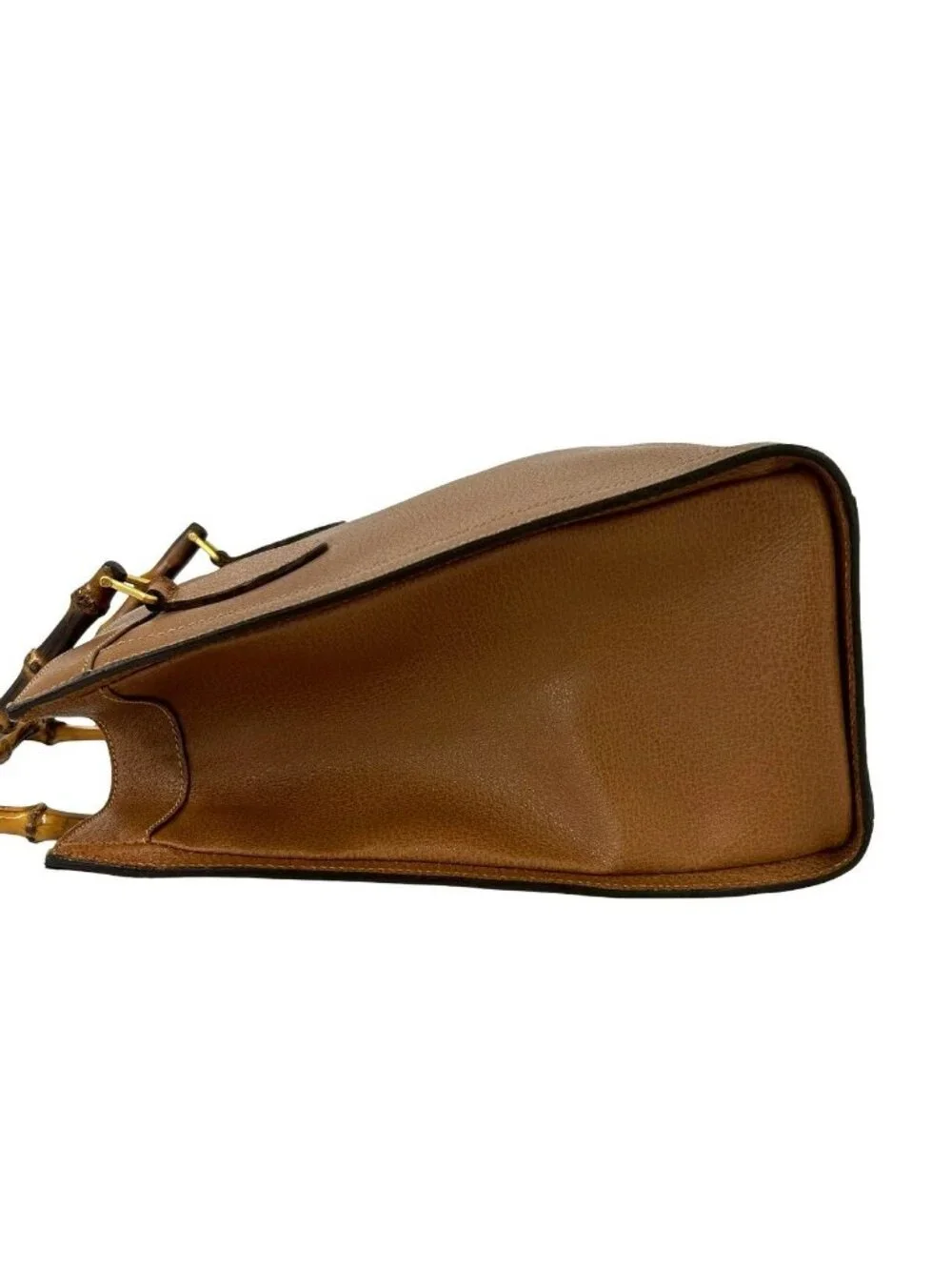 Gucci Vintage Bamb Leather Tote Business Brown